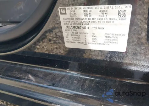 2017 GMC Sierra 1500 Slt from USA, damaged, VIN 3GTU2NEC5HG164718